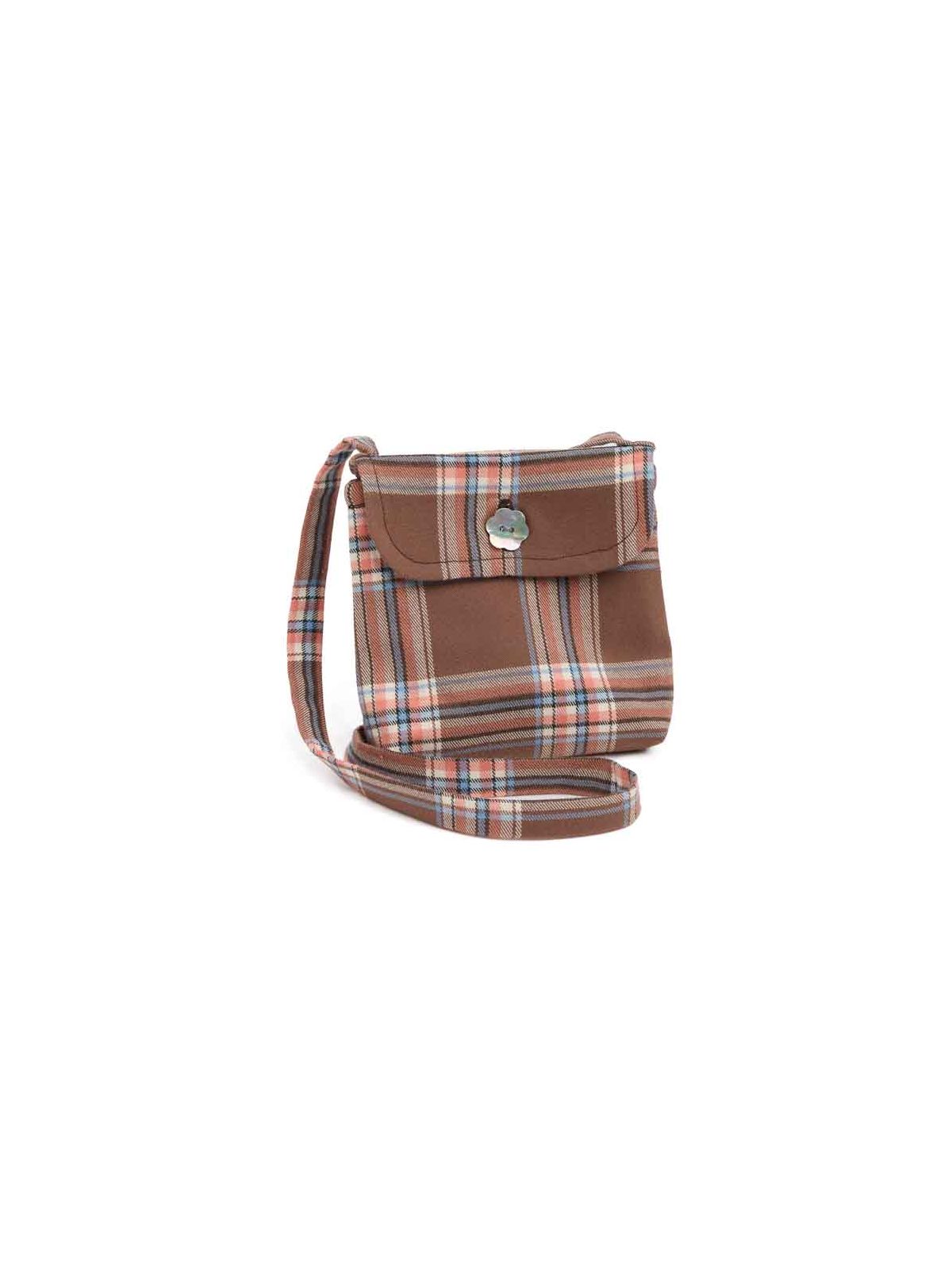 borsetta con manici lunghi in tartan moda