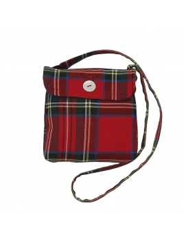 fashion tartan bag with long handles