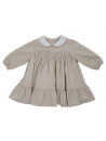 vestito in velluto 3000 righe con smock a MANICA LUNGA