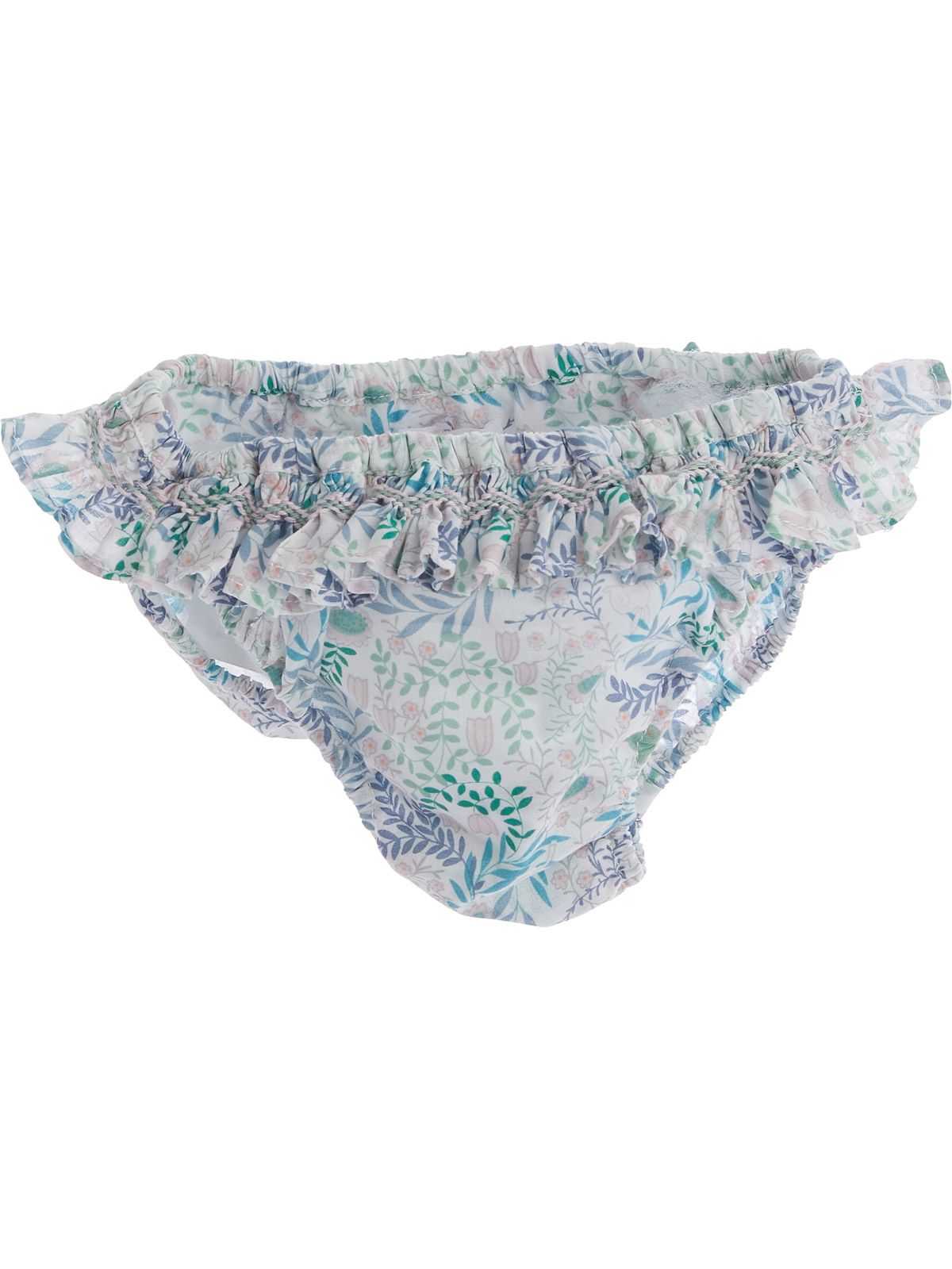 printed swimsuit with smock 