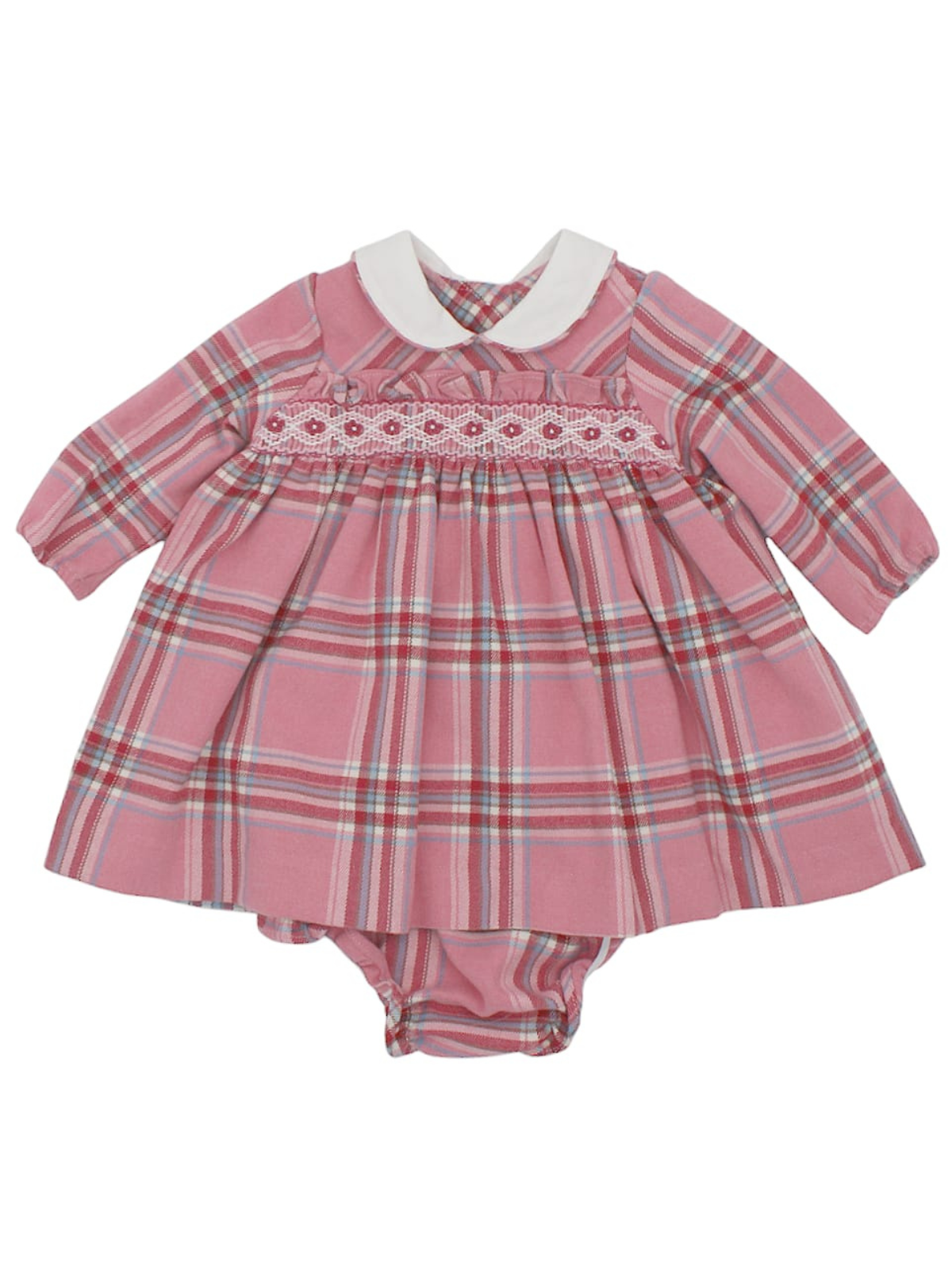 vestito in tartan moda con smock a MANICA LUNGA