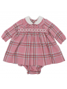 vestito in tartan moda con smock a MANICA LUNGA