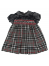 tartan and velvet dress with smock
