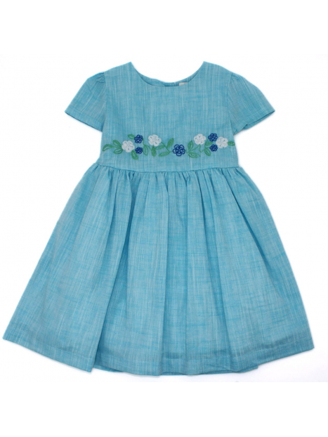 fil a fil dress with embroidery 