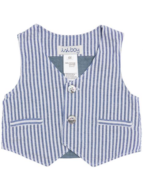 large seersucker stripes boy gilet