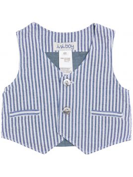 large seersucker stripes boy gilet