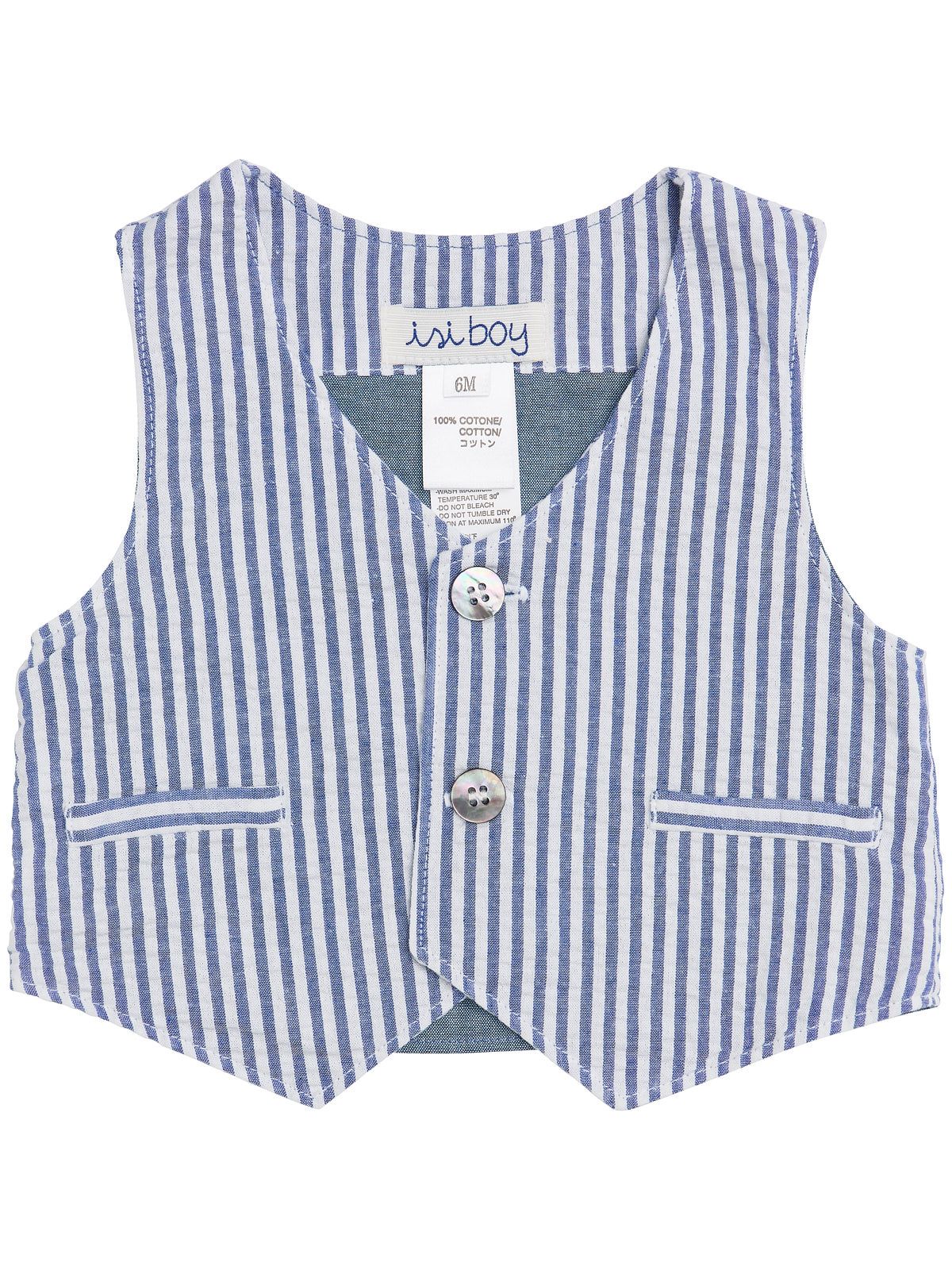large seersucker stripes boy gilet