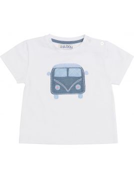 T-shirt bimbo in jersey con patch furgoncino