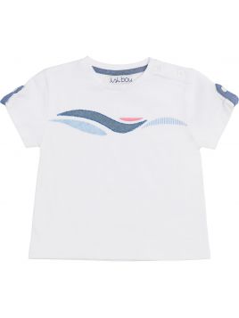 T-shirt bimbo in jersey con patch