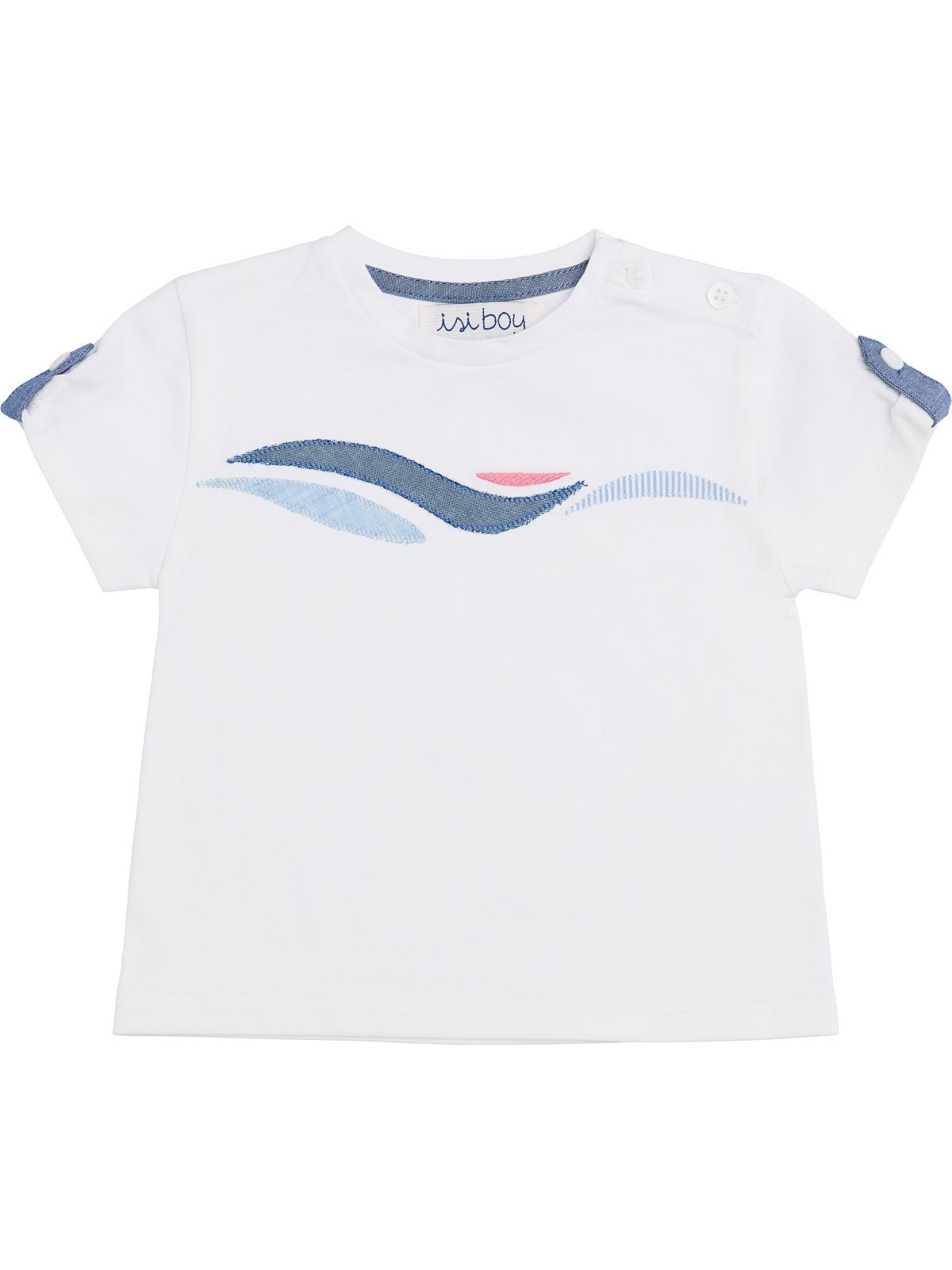 T-shirt bimbo in jersey con patch