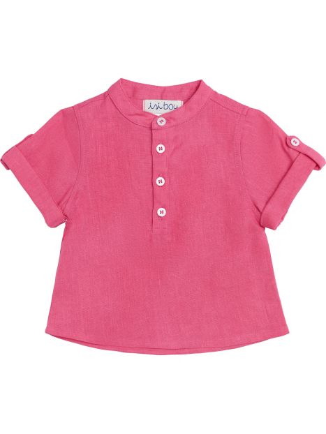 camicia bimbo in lino alla coreana 