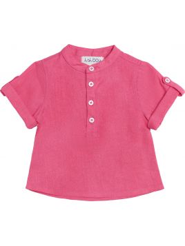 camicia bimbo in lino alla coreana 
