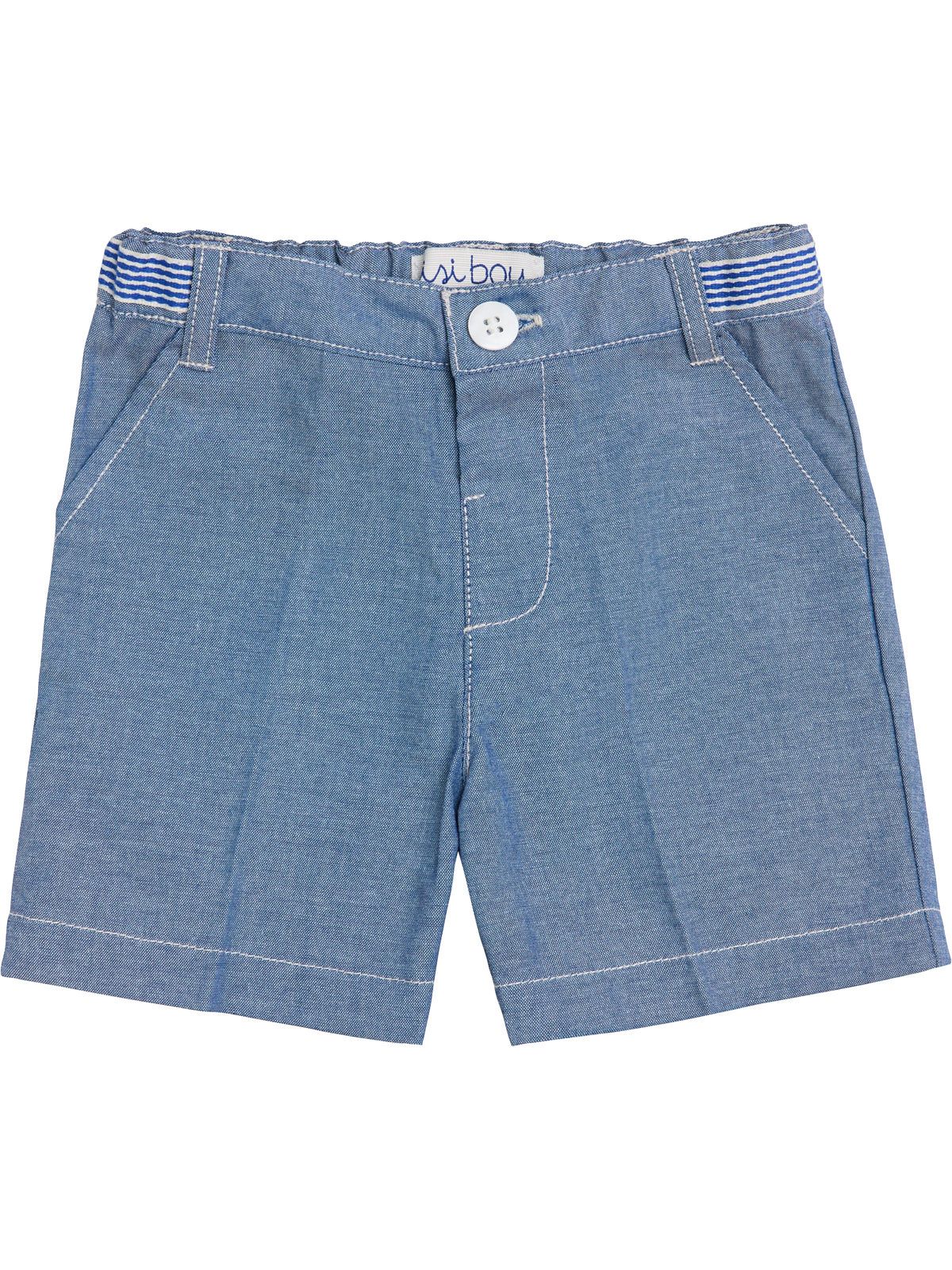 bermuda bimbo in tela di cotone con tasche