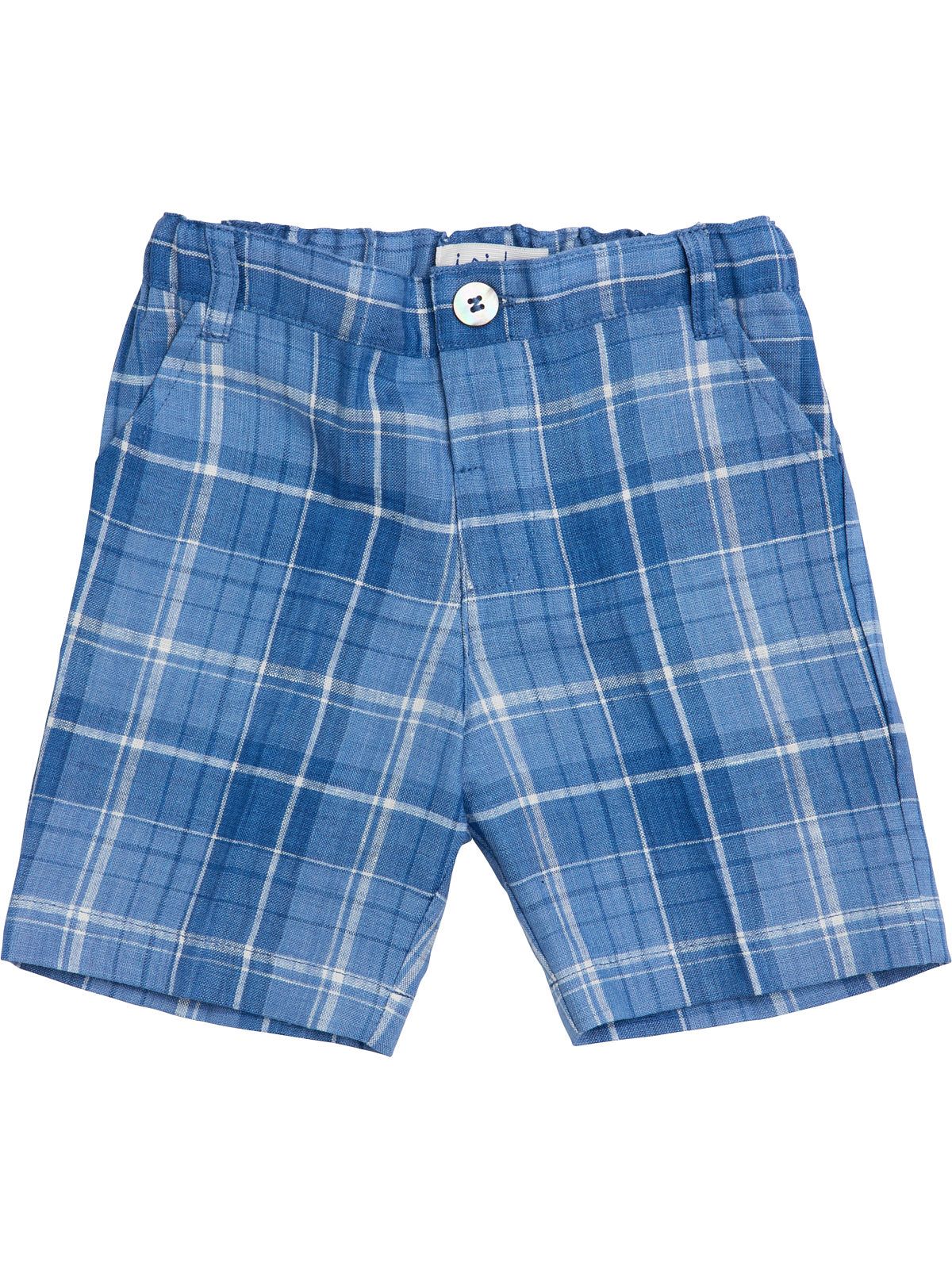 linen tartan boy bermuda