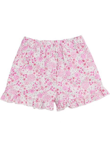 pantaloncini con ruche in tessuto stampato moda