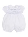 voile baptisimal romper with honeycomb smock