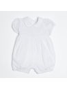 voile baptisimal romper with honeycomb smock
