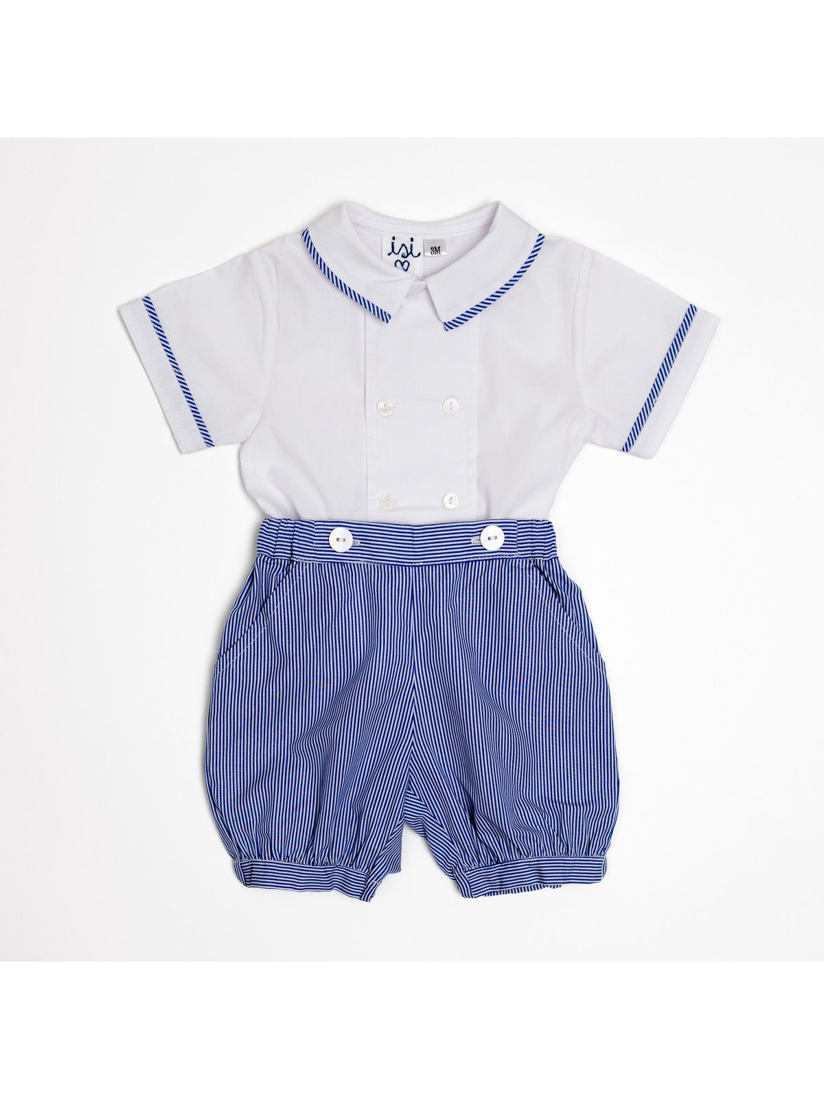 stretch poplin shirt + microstripes knickerbockers