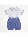 camicia in poplin elasticizzato + knickerbocker in microrighe 