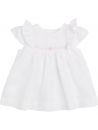 linen dress with frill and embroideries