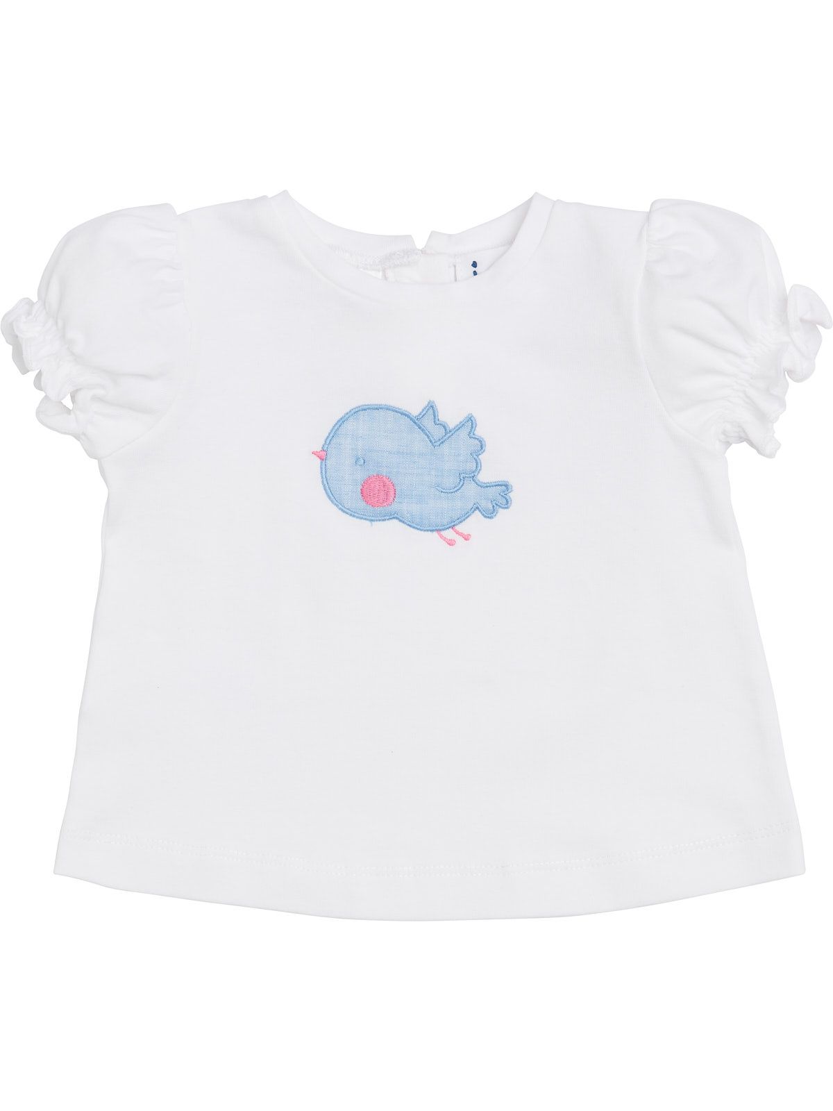 T-shirt in jersey con patch uccellino