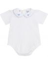 body in jersey con ricamo uccellino sul colletto 