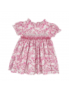 vestito in tessuto stampato moda con smock a MANICA CORTA