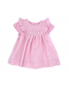 linen dress with frill and embroideries