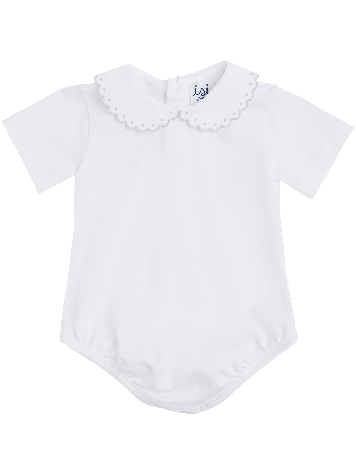 jersey body with scallops and dots embroidery on collar