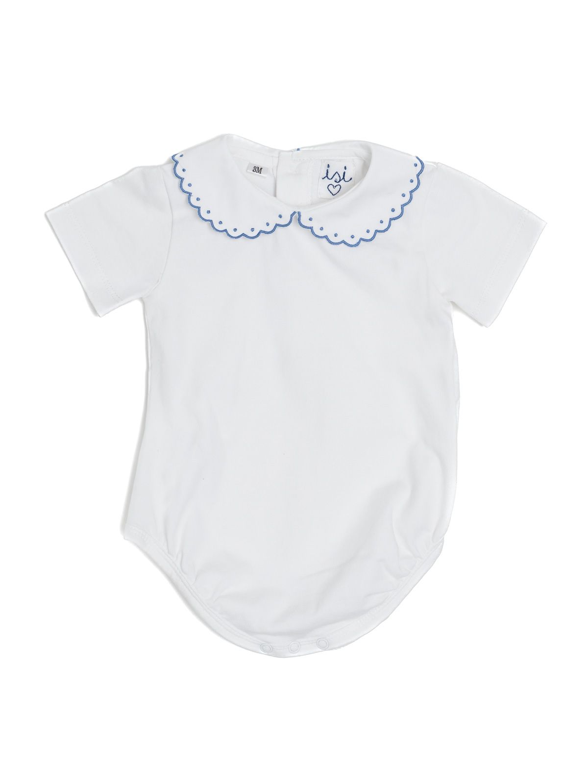 jersey body with scallops and dots embroidery on collar