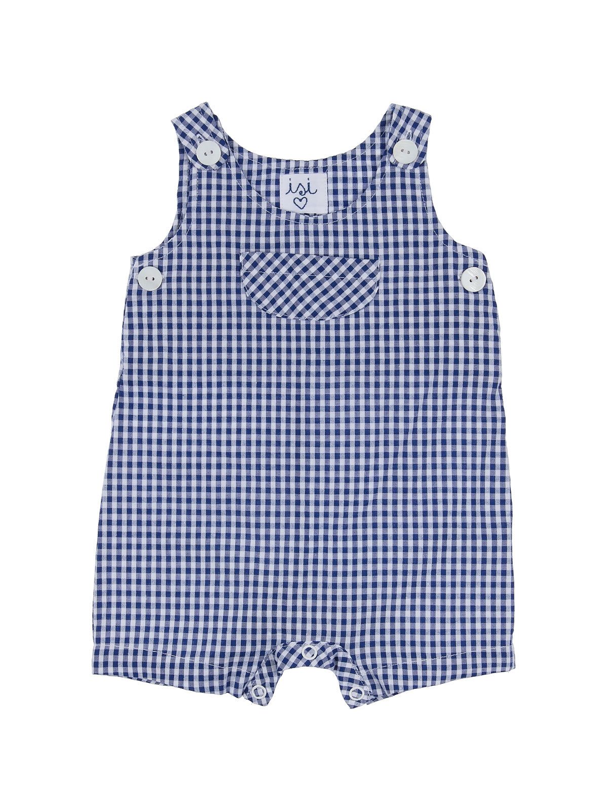 seersucker checks dungarees with front pocket
