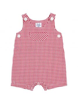 seersucker checks dungarees with front pocket