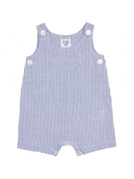 seersucker stripes dungarees with front pocket