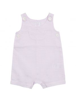 seersucker stripes dungarees with front pocket