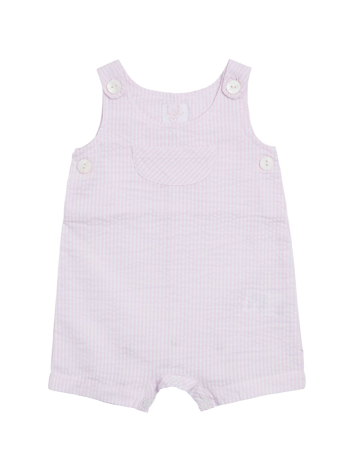 seersucker stripes dungarees with front pocket