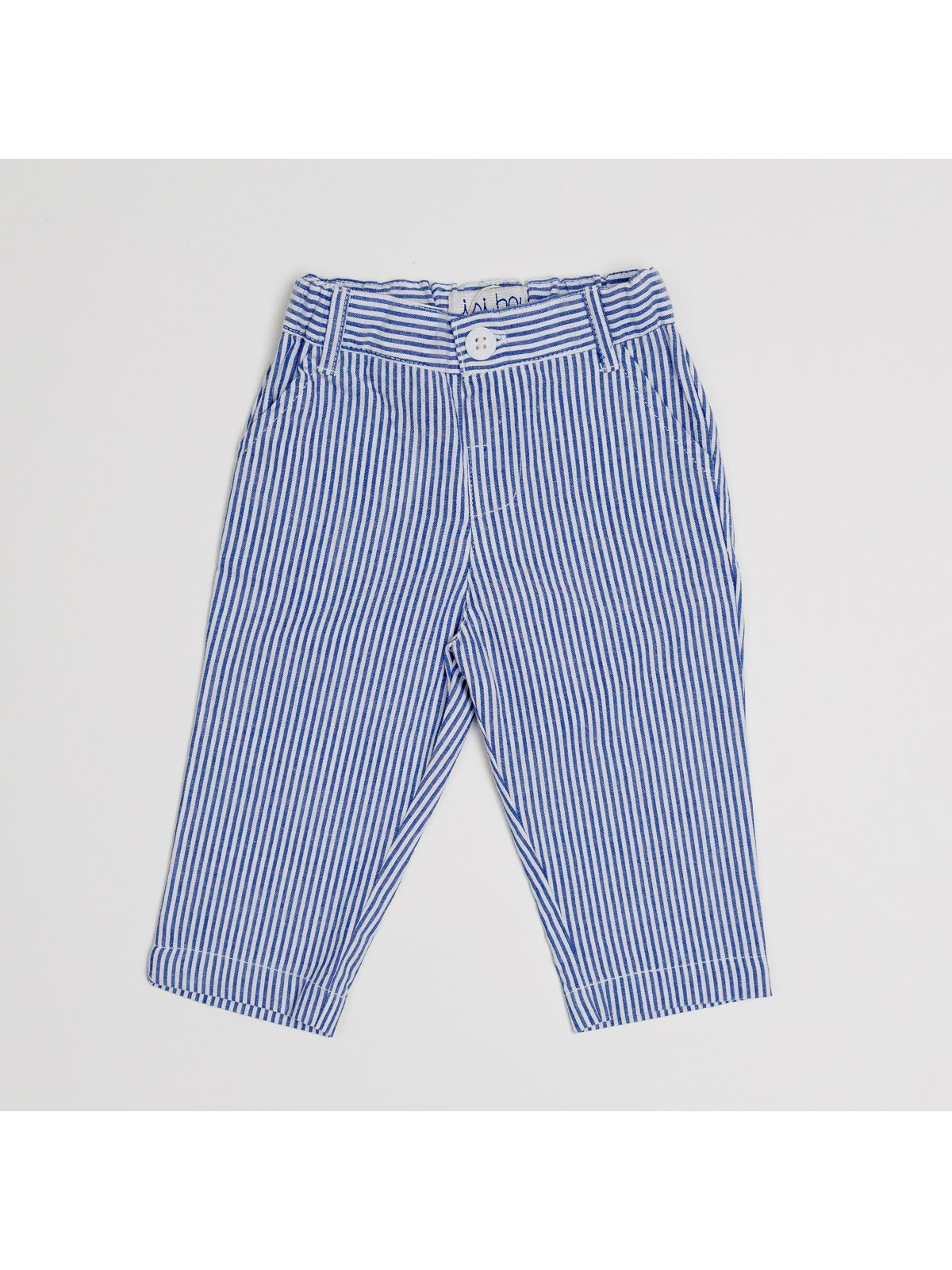 seersucker stripes trousers with pockets