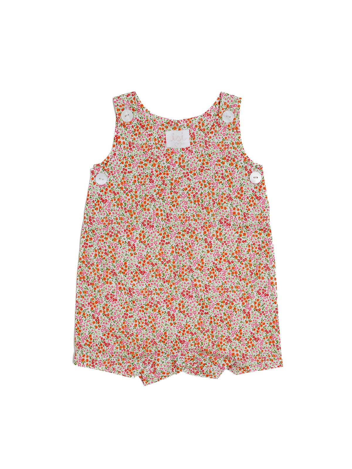 flower printed fabric dungarees