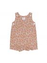 flower printed fabric dungarees