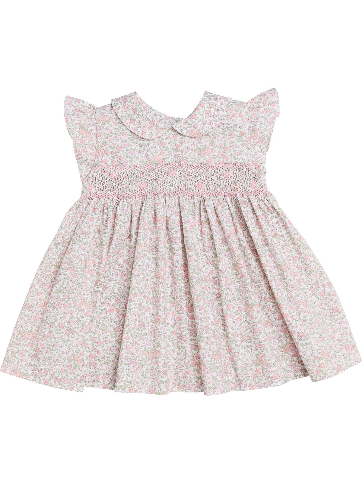vestito in tessuto stampato a fiori con smock a MANICA CORTA 