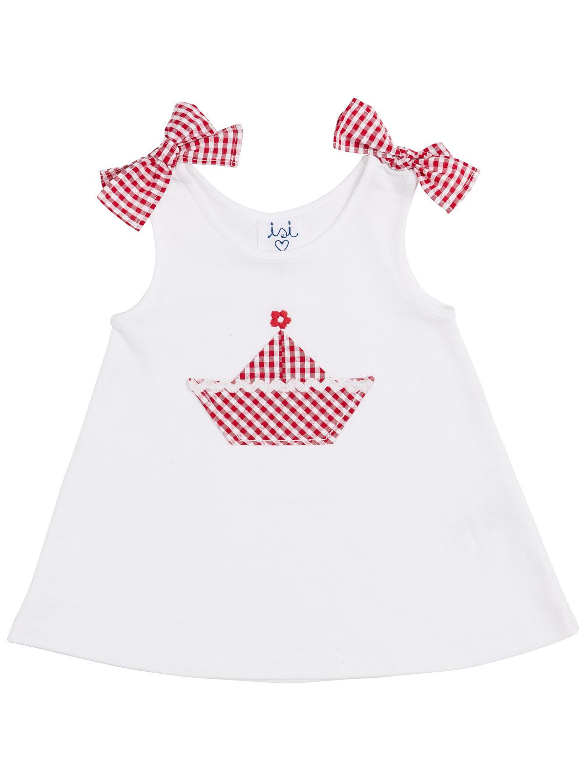 piqué jersey dress withseersucker checks small boat patch