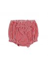 culotte a quadretti goffrati con fiocco sul retro