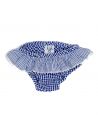 costume slip a quadretti e righe goffrati con frill 