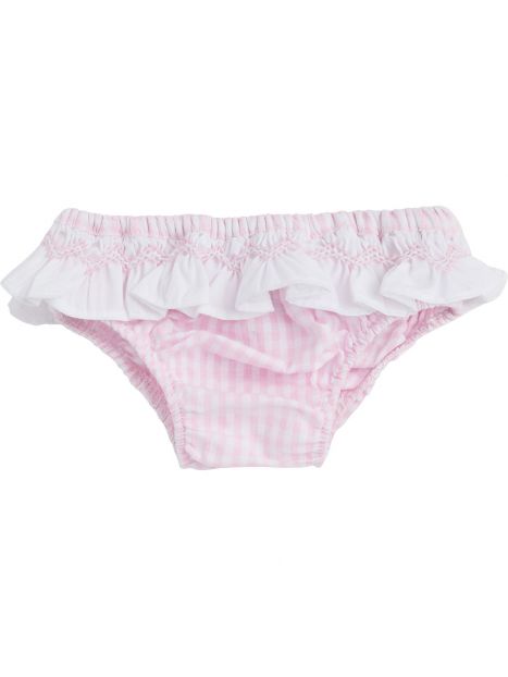 costume slip  a quadretti goffrati con smock e rouche