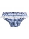 costume slip  a quadretti goffrati con smock e rouche