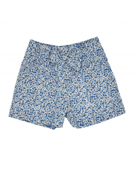 shorts in tessuto stampato a fiori con fiocco