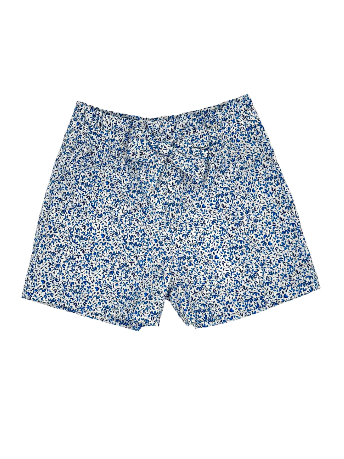 shorts in tessuto stampato a fiori con fiocco