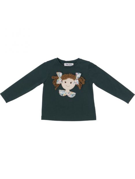 t-shirt in jersey con patch bambola
