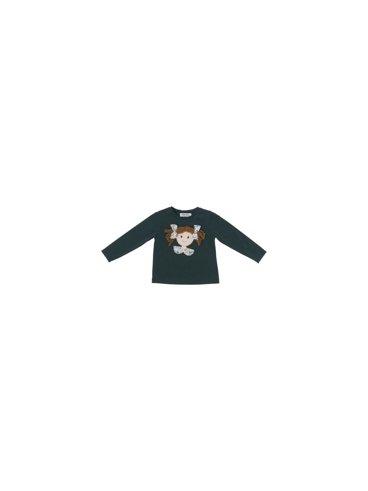 t-shirt in jersey con patch bambola