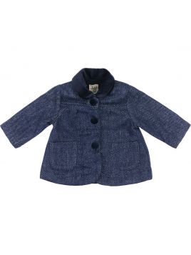 cappotto in lana con rifiniture in velluto