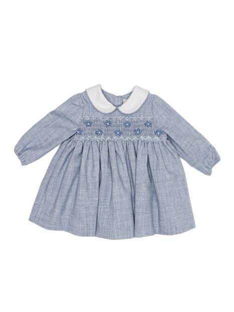 vestito in flanella con smock a MANICA LUNGA